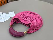 Kitlife Chloe The Summer Banana Hobo Straw Bag Pink 36x21.5x2cm - 5