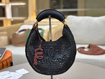 Kitlife Chloe The Summer Banana Hobo Straw Bag Black 36x21.5x2cm
