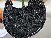 Kitlife Chloe The Summer Banana Hobo Straw Bag Black 36x21.5x2cm - 2