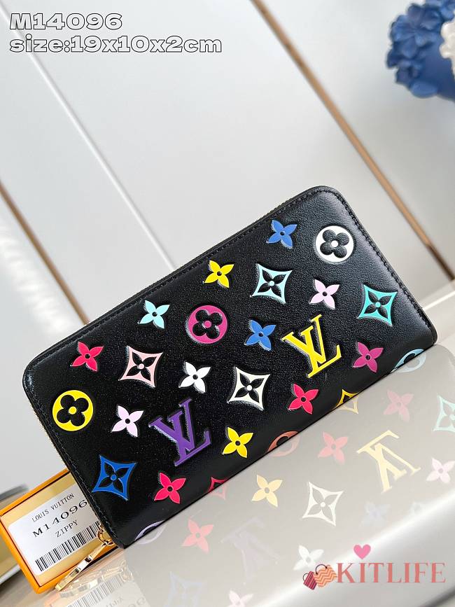 Kitlife Louis Vuitton x TM Zippy Wallet Black Multicolor M14096 19x10x2cm - 1