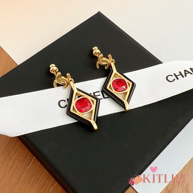Kitlife Chanel Red Pendant Earrings - 1