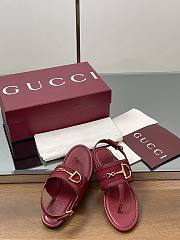 Kitlife Gucci Horsebit Thong Flat Sandals Burgundy - 6