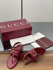 Kitlife Gucci Horsebit Thong Flat Sandals Burgundy - 5