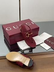 Kitlife Gucci Horsebit Thong Flat Sandals Burgundy - 4
