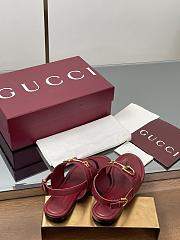 Kitlife Gucci Horsebit Thong Flat Sandals Burgundy - 3