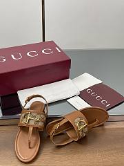 Kitlife Gucci Horsebit Thong Flat Sandals Brown - 6