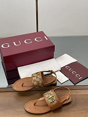 Kitlife Gucci Horsebit Thong Flat Sandals Brown - 2