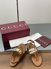 Kitlife Gucci Thong Sandals With Horsebit Light Brown  - 2