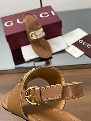 Kitlife Gucci Thong Sandals With Horsebit Light Brown  - 3