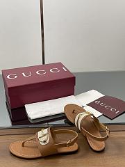 Kitlife Gucci Thong Sandals With Horsebit Light Brown  - 5