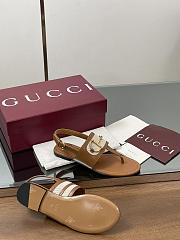 Kitlife Gucci Thong Sandals With Horsebit Light Brown  - 6