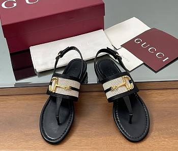 Kitlife Gucci Thong Sandals With Horsebit Black 