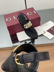 Kitlife Gucci Thong Sandals With Horsebit Black  - 2