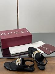 Kitlife Gucci Thong Sandals With Horsebit Black  - 3