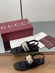 Kitlife Gucci Thong Sandals With Horsebit Black  - 6