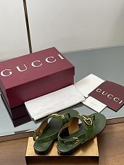 Kitlife Gucci Thong Sandals With Horsebit Green Suede - 5