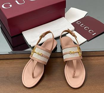 Kitlife Gucci Thong Sandals With Horsebit Light Pink