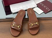 Kitlife Gucci Horsebit Buckle Flip Flops Brown - 1