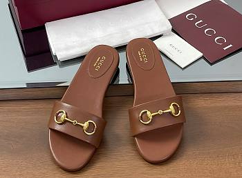 Kitlife Gucci Horsebit Buckle Flip Flops Brown