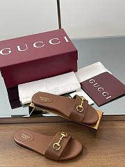 Kitlife Gucci Horsebit Buckle Flip Flops Brown - 3