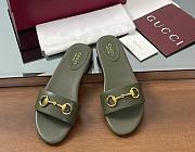 Kitlife Gucci Horsebit Buckle Flip Flops Green - 1