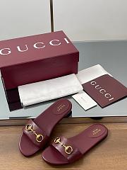 Kitlife Gucci Horsebit Buckle Flip Flops Burgundy - 6