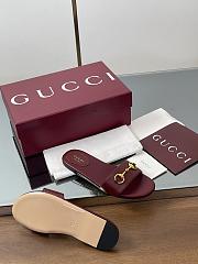Kitlife Gucci Horsebit Buckle Flip Flops Burgundy - 4