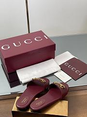Kitlife Gucci Horsebit Buckle Flip Flops Burgundy - 3