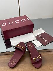 Kitlife Gucci Horsebit Buckle Flip Flops Burgundy - 2