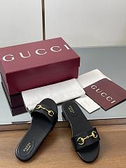 Kitlife Gucci Horsebit Buckle Flip Flops Black - 6