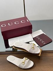 Kitlife Gucci Horsebit Buckle Flip Flops White - 2