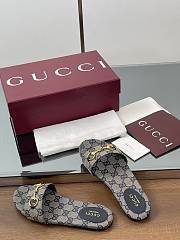 Kitlife Gucci Horsebit Buckle Flip Flops Beige & Dark Blue - 2