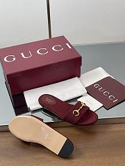 Kitlife Gucci Slide Sandals With Horsebit Red GG Canvas - 3