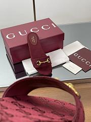 Kitlife Gucci Slide Sandals With Horsebit Red GG Canvas - 5