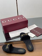 Kitlife Gucci Slide Sandals With Horsebit Black GG Canvas - 6
