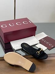 Kitlife Gucci Slide Sandals With Horsebit Black GG Canvas - 5