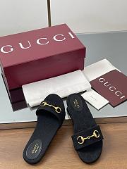 Kitlife Gucci Slide Sandals With Horsebit Black GG Canvas - 4