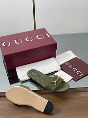 Kitlife Gucci Slide Sandals With Horsebit Green GG Canvas - 3