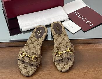 Kitlife Gucci Horsebit Buckle Flip Flops Beige