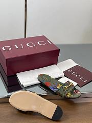 Kitlife Gucci Slides With Horsebit Green And Multicolor Canvas With Floral Print - 5