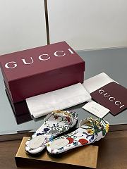 Kitlife Gucci Slides With Horsebit White And Multicolor Canvas With Floral Print - 5