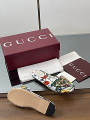 Kitlife Gucci Slides With Horsebit White And Multicolor Canvas With Floral Print - 4