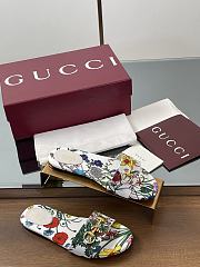 Kitlife Gucci Slides With Horsebit White And Multicolor Canvas With Floral Print - 2