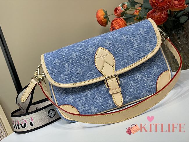 Kitlife Louis Vuitton Diane Bag Blue Monogram Denim M13070 24x15x9cm - 1