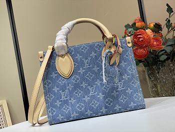 Kitlife Louis Vuitton OnTheGo PM Bag Blue Monogram Denim M14633 25x19x11.5cm