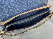 Kitlife Louis Vuitton Dauphine Soft GM Blue Monogram Denim Bag 28x20x11cm - 4