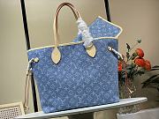 Kitlife Louis Vuitton Neverfull MM Bag Blue Monogram Denim M13192 28x14x31cm - 5