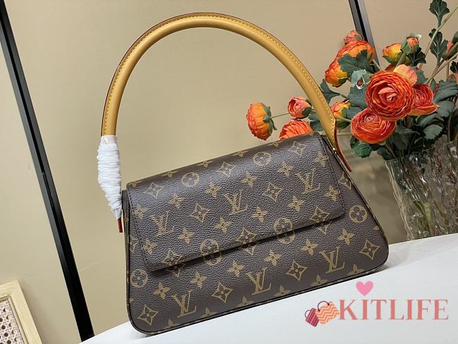 Kitlife Louis Vuitton Looping Shoulder Bag Brown Monogram Canvas M51147 24x21x9cm - 1