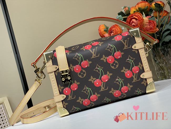 Kitlife Louis Vuitton x TM Side Trunk MM Bag Brown Monogram Cherry M14278 23.5x16x8.5cm - 1