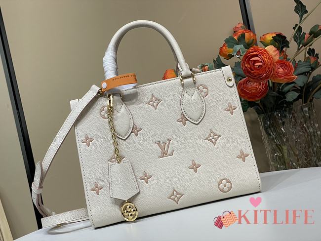 Kitlife Louis Vuitton OnTheGo PM Bag Cream M14403 25x19x11.5cm - 1